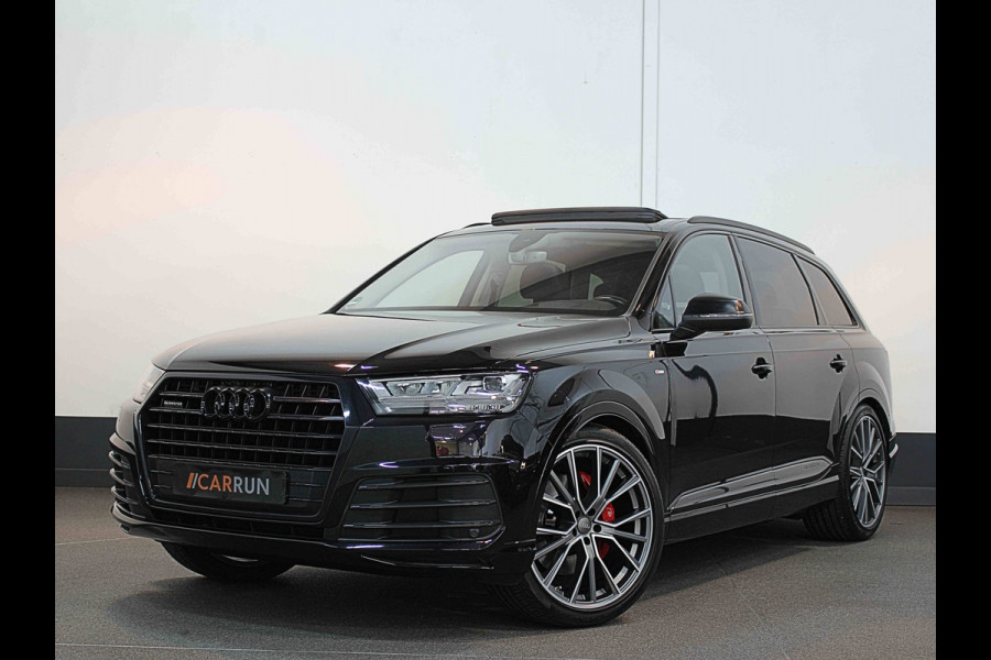 Audi Q7 3.0 V6 333pk TFSI S-LINE SPORTPACK | SQ7 uitlaat | 22" | Panoramadak | Standkachel | Carplay | Headup | Memory | Led | Virtual Cockpit | Elektr. Trekhaak 3500kg | Keyless | Rijklaarprijs incl. Onderhoud en Heldere historie!