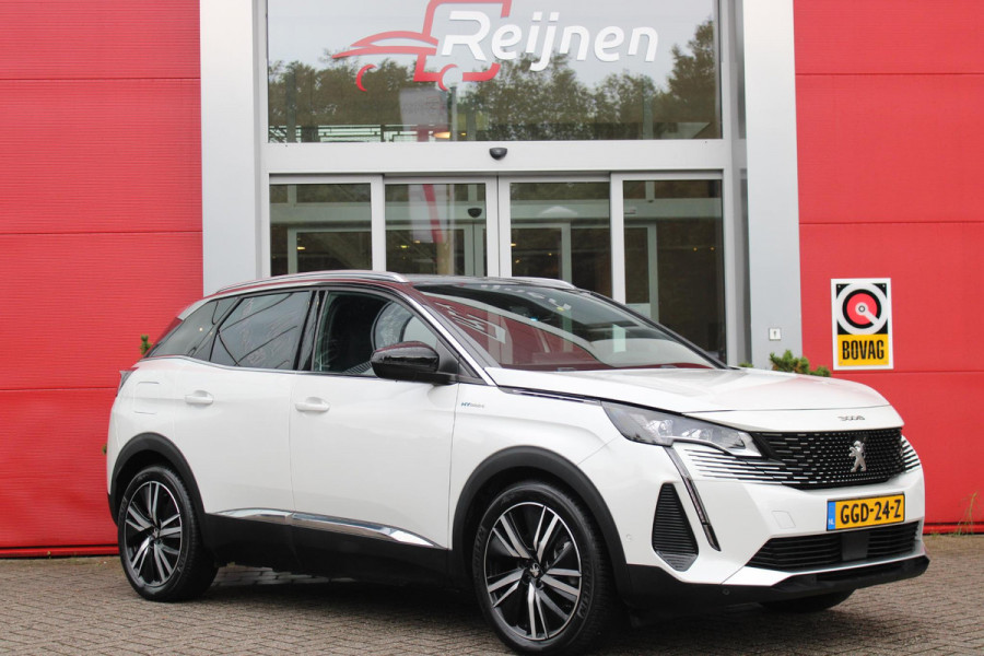 Peugeot 3008 1.6 HYbrid4 300PK AUTOMAAT GT PACK BUSINESS | PANORAMISCH SCHUIF/KANTEL DAK | NIGHT VISION | LEDEREN BEKLEDING | MASSAGE STOELEN | ELEKTRISCHE STOELEN MET GEHEUGEN FUNCTIE | STOEL VERWARMING | FULL LED KOPLAMPEN | 360°C CAMERA | KEYLESS ENTRY/START | NAVIGATIE 10" TOUCHSCREEN | APPLE CARPLAY/ANDROID AUTO | DODEHOEK BEWAKING | FOCAL AUDIO SYSTEM | ADAPTIVE CRUISE CONTROL | ELEKTRISCHE ACHTERKLEP | DAB+ RADIO | 19" LICHTMETALEN VELGEN | DRAADLOZE TELEFOON LADER |