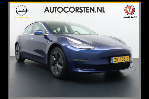 Tesla Model 3 SR+ 325PK AutoPilot Leer PanoDak Adaptive cruise 18" Camera's Elektr.-Stuur+Stoelen+Spiegels+Geheugen+Easy-Entry+Verwarmde stoel Ecc Navigatiesysteem full map LED-a+v Koplampspoeiers Comfortstoel(en) ACC Dual-ECC DAB Voorverwarmen interieur via App Keyless via Telefoonsleutel One-Pedal-Drive Origin. NLse auto ! 1e eigenaar