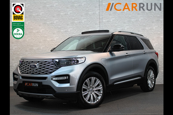 Ford Explorer 3.0 PHEV Platinum 457 PK | Panorama | 360 View | Massage | ACC | B&O Sound | Stoelventilatie | **FABRIEKSGARANTIE** | Memory | Trekhaak | Keyless-Go | 20'' | Stoelverwarming V+A | Voorruit Verwarming | Carplay | Draadloos Laden | Sfeerverlichting | 3-Zone Clima | DAB |