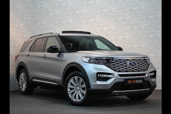 Ford Explorer 3.0 PHEV Platinum 457 PK | Panorama | 360 View | Massage | ACC | B&O Sound | Stoelventilatie | **FABRIEKSGARANTIE** | Memory | Trekhaak | Keyless-Go | 20'' | Stoelverwarming V+A | Voorruit Verwarming | Carplay | Draadloos Laden | Sfeerverlichting | 3-Zone Clima | DAB |