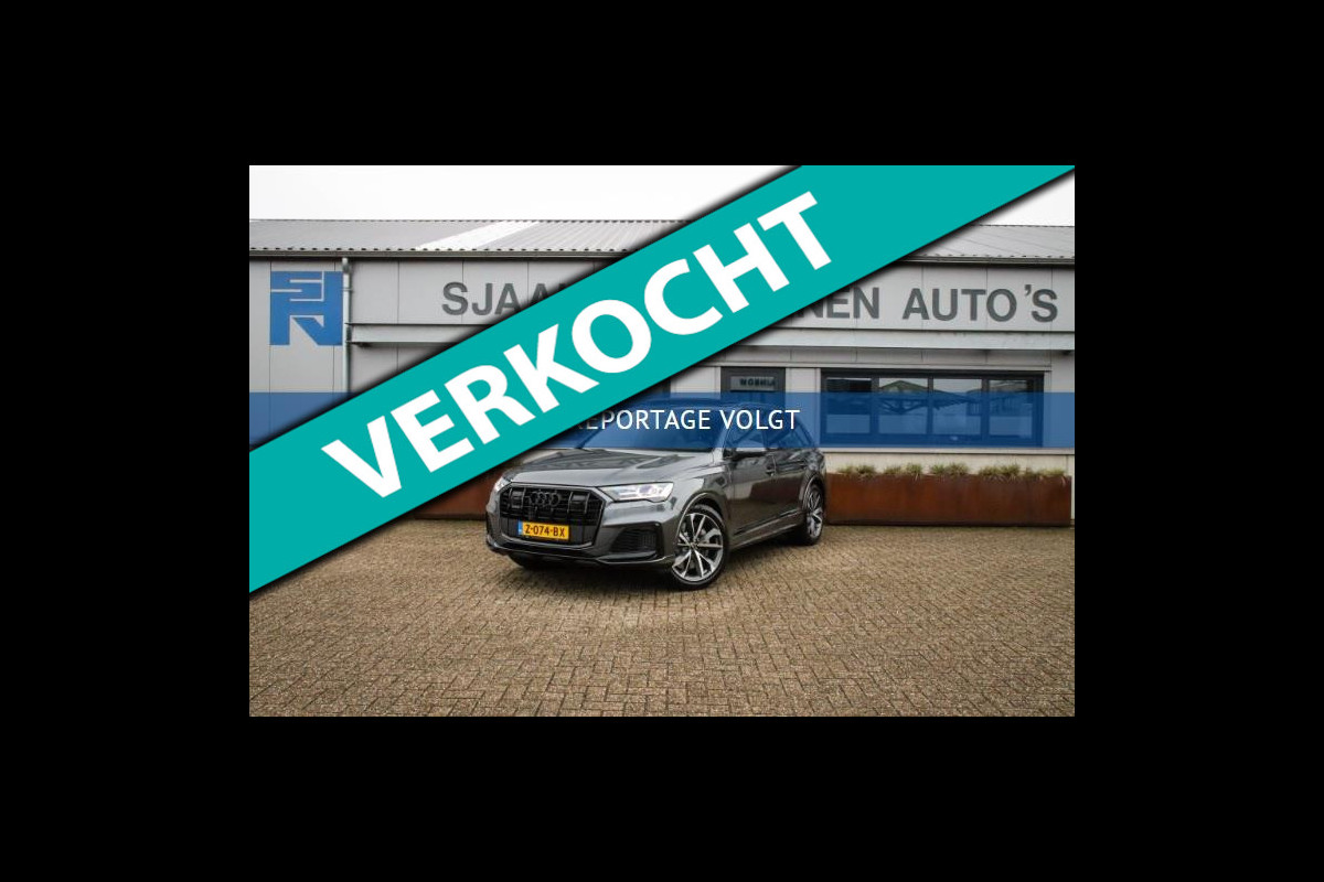 Audi Q7 55TFSI e Quattro Pro Line S S-Line 381pk Automaat! 1e|DLR|Luchtvering|Panoramadak|Virtual|Kuipstoelen|Ventilatie|Softclose