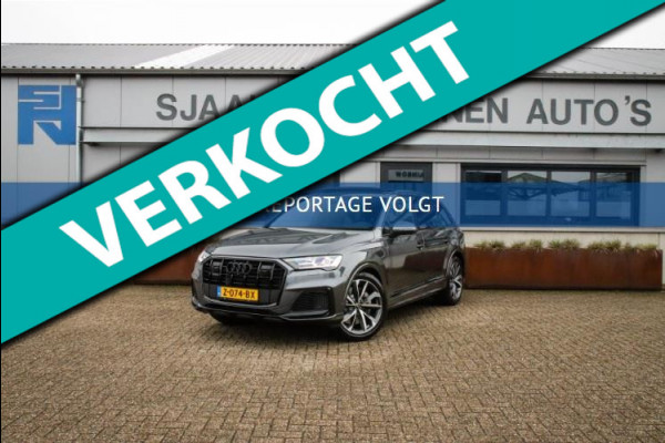 Audi Q7 55TFSI e Quattro Pro Line S S-Line 381pk Automaat! 1e|DLR|Luchtvering|Panoramadak|Virtual|Kuipstoelen|Ventilatie|Softclose