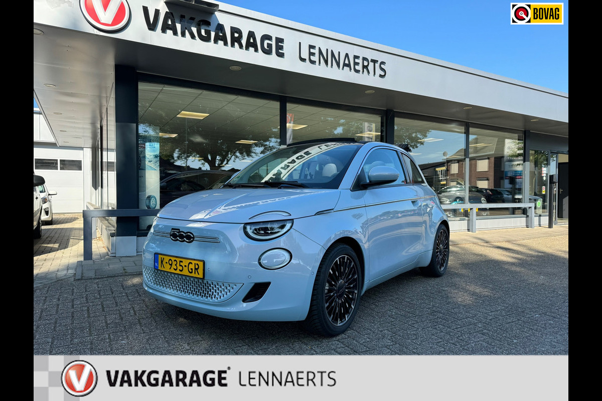 Fiat 500C La Prima Cabrio, 42 kWh, vol opties, Rijklaarprijs / 12 maanden garantie