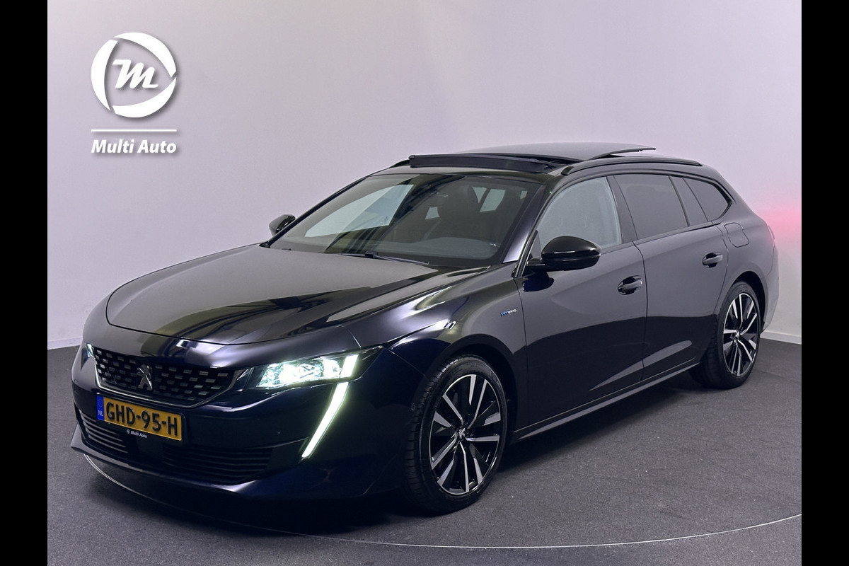 Peugeot 508 SW 1.6 HYbrid Blue Lease GT Line 225pk Plug In Hybrid | PHEV | Panodak | Adaptive Cruise | 360 Camera | Verwarmde Sportstoelen | Carplay | Full LED | Lane Assist | Navi |