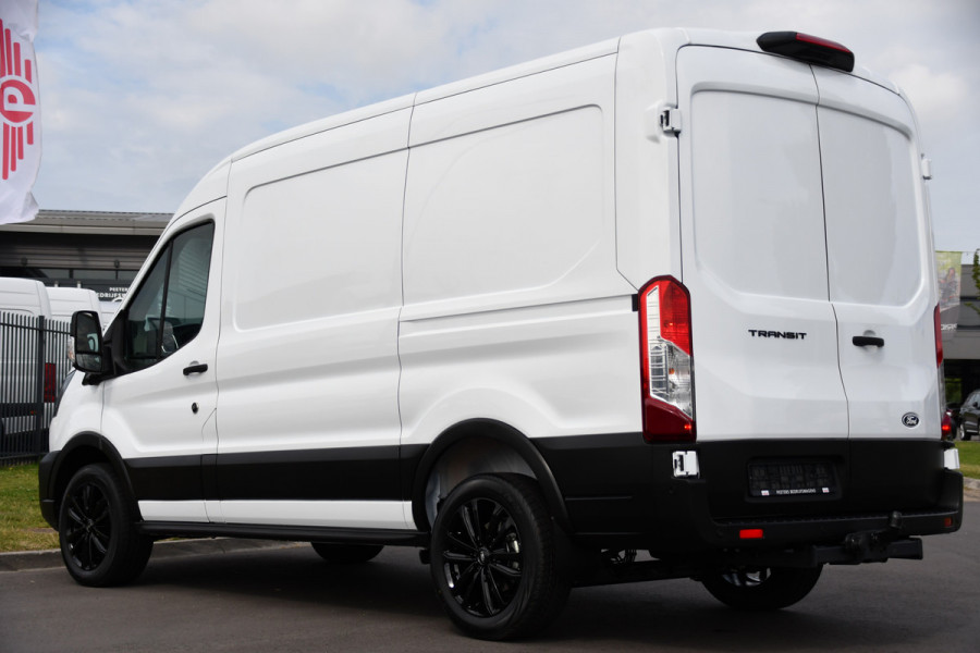 Ford Transit 350 2.0 TDCI L2H2 Black & White Edition Facelift! Virtual, Adaptieve Cruise, Automaat, 360 Camera, 130PK, Carplay, Sensoren, UNIEK!