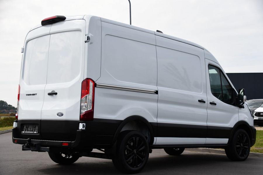 Ford Transit 350 2.0 TDCI L2H2 Black & White Edition Facelift! Virtual, Adaptieve Cruise, Automaat, 360 Camera, 130PK, Carplay, Sensoren, UNIEK!