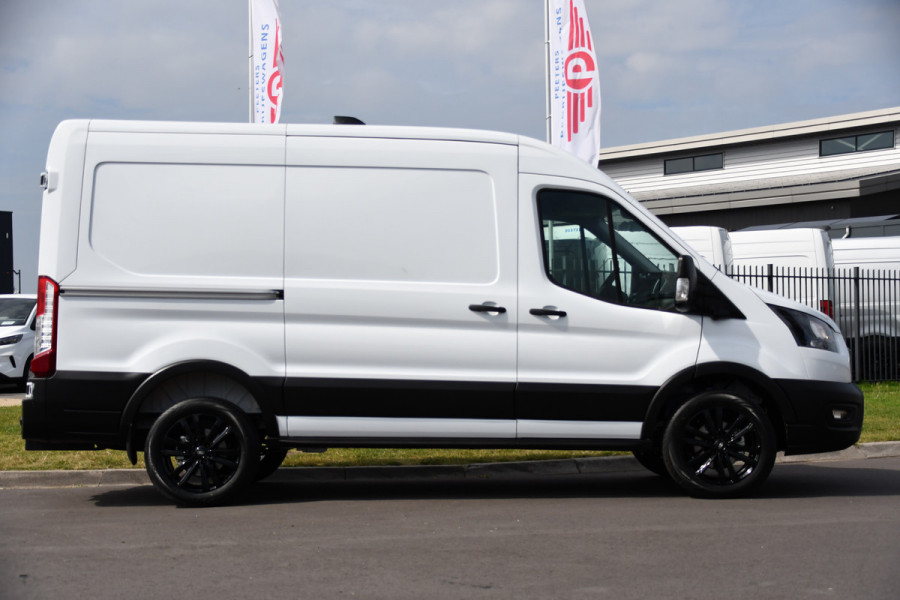 Ford Transit 350 2.0 TDCI L2H2 Black & White Edition Facelift! Virtual, Adaptieve Cruise, Automaat, 360 Camera, 130PK, Carplay, Sensoren, UNIEK!