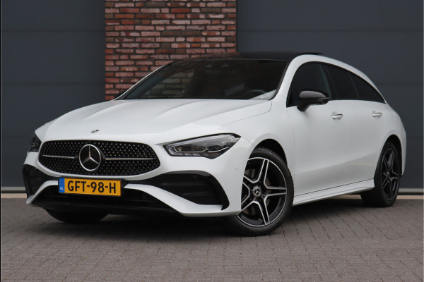 Mercedes-Benz CLA-Klasse Shooting Brake 250 e AMG Line Aut8 | Facelift | Panoramadak | Distronic+ | Memory | Verwarmd Stuuwiel | Leder | HUD | Sfeerverlichting | Augmented Reality | Surround Camera | Keyless Go |