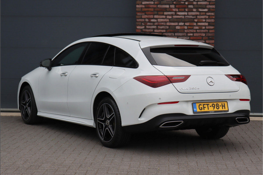 Mercedes-Benz CLA-Klasse Shooting Brake 250 e AMG Line Aut8 | Facelift | Panoramadak | Distronic+ | Memory | Verwarmd Stuuwiel | Leder | HUD | Sfeerverlichting | Augmented Reality | Surround Camera | Keyless Go |