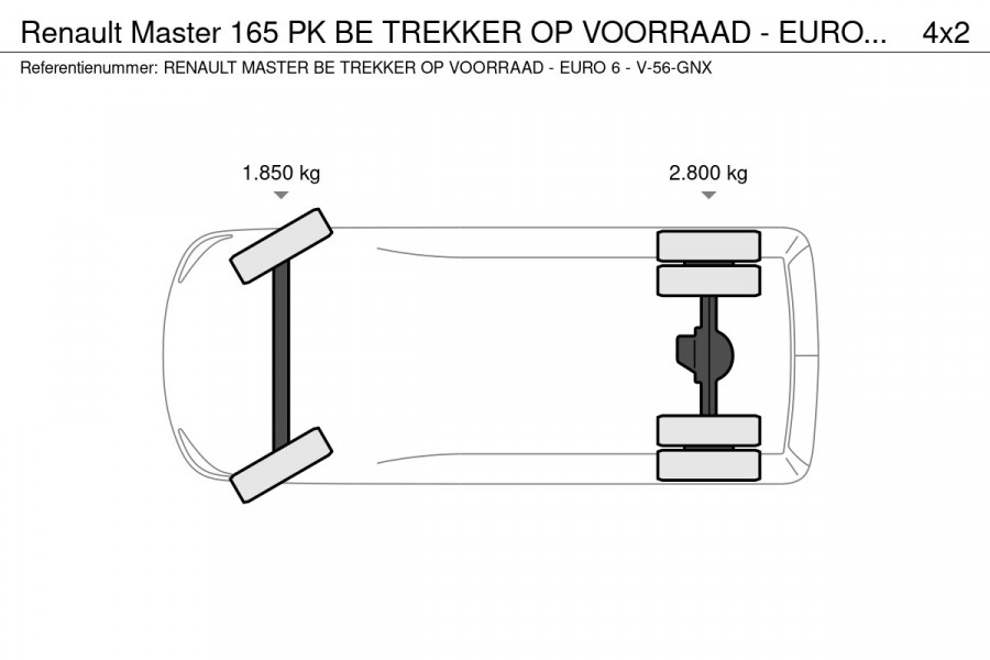 Renault Master 165 PK BE TREKKER OP VOORRAAD - EURO 6 - V-56-GNX