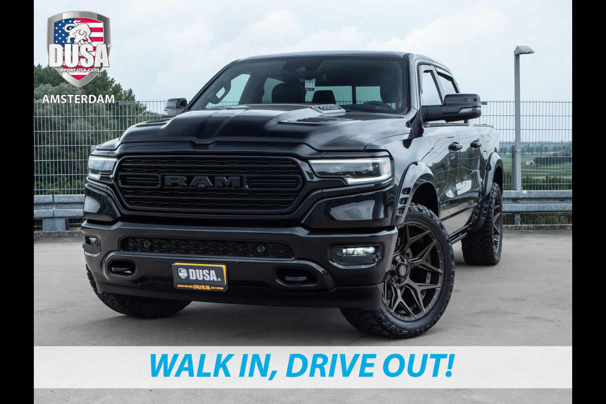 Dodge Ram 1500 | Limited | 5.7 V8 | 4x4 | Crew Cab | Night Edition | Panorama dak | Luchtvering Meerprijs extra opties / Accessoires - Deksel, Backflip, Fenders, wraps, Stripings etc