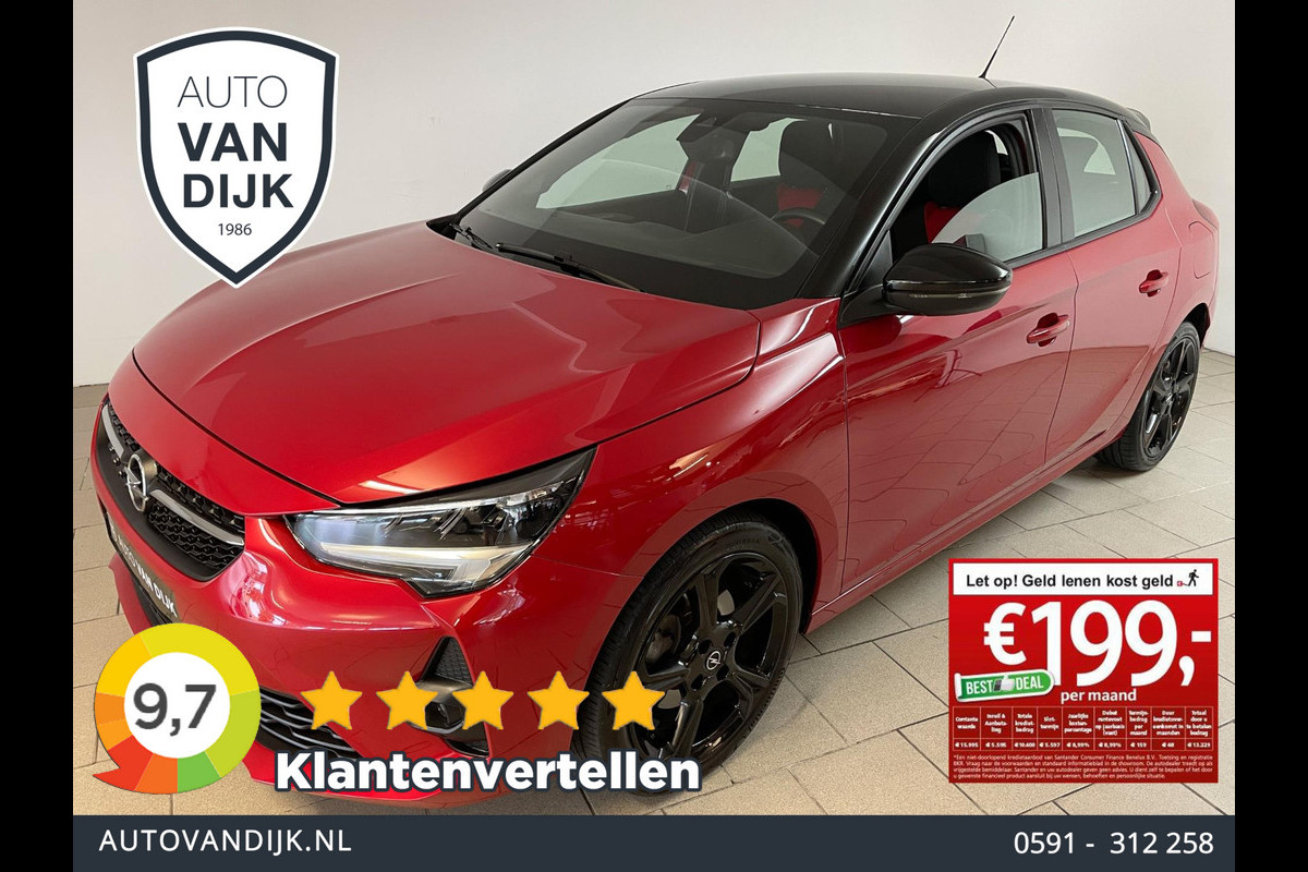 Opel Corsa 1.2 GS Line 100pk AUTOMAAT AIRCO NAVI VIA APP CRUISE ZWART DAK ZWARTE VELGEN SPORT INT NIEUWSTAAT