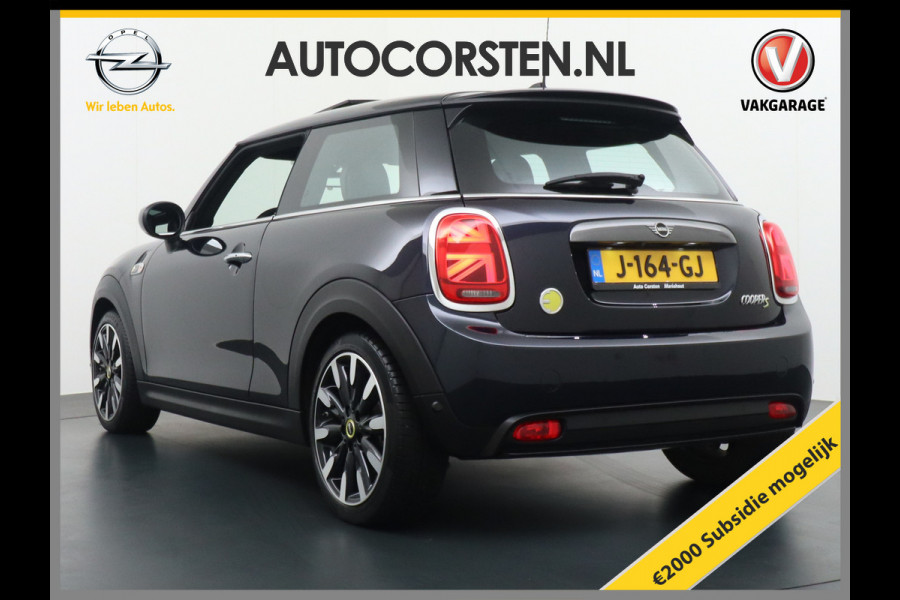 MINI Electric €17.895,- na Subsidie. Leer Pano-dak Skdak Sportst. Camera Carplay-vb. Ecc Navi-Connected Plus DAB Bluetooth PDC Regen-Lichtsens Harman-Kardon Hifi Isofix B-spieg el/klap/verw Head-up display Lichtpakket bi-ruim Yours €2.000 subsidie mogelijk!