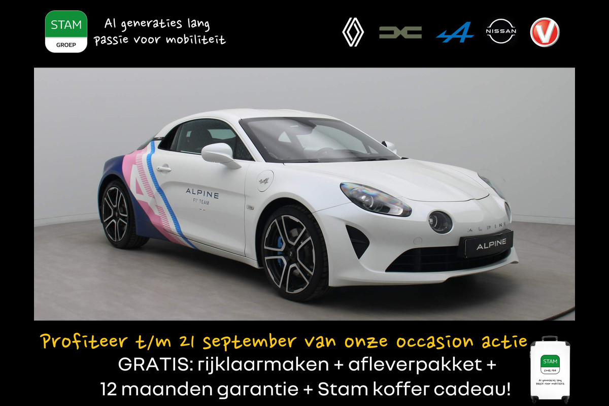 ALPINE A110 252pk Turbo Premiere Edition AUTOMAAT #1062 van 1955 Alpine F1 livery | Climate | Navi | 18" velgen