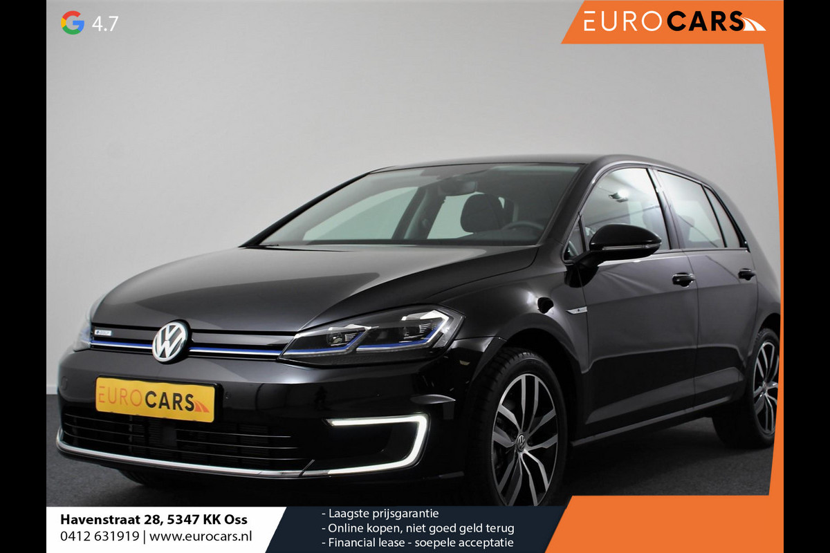 Volkswagen e-Golf e-Golf | € 2000,- subsidie mogelijk particulier! | Navigatie | Climate Control | Virtuele Cockpit | Full Led | Camera | Cruise control adaptief | Parkeer sensoren | Lichtmetalen Velgen |