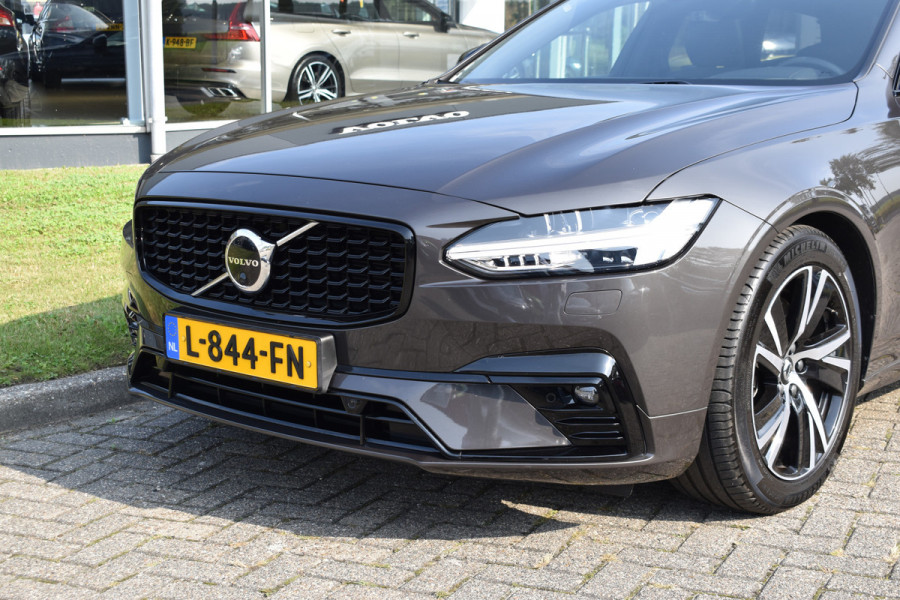 Volvo V90 B4 211PK Automaat Ultimate Dark | Panoramadak | Leder | ACC | Blis | Trekhaak | 360 camera | H&K | HUD | 19"LMV