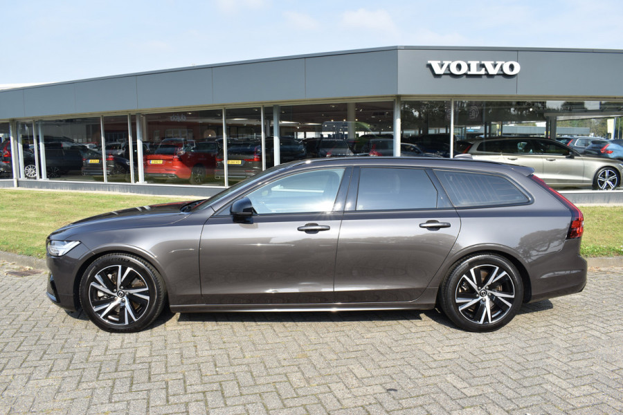 Volvo V90 B4 211PK Automaat Ultimate Dark | Panoramadak | Leder | ACC | Blis | Trekhaak | 360 camera | H&K | HUD | 19"LMV