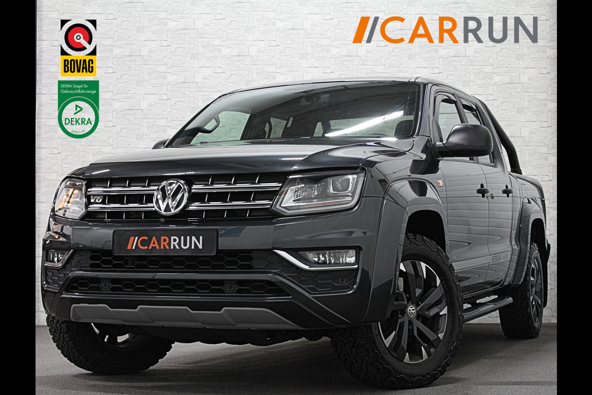 Volkswagen Amarok V6 TDI Long Uniek > 5 Persoons op Grijs Kent! | Euro-6 | 4 Motion | Dark Label | Leder | Navi | Apple & Android Carplay | Blueto Pace Edwards Rolcover | TH 3300 kg | PDC | NL Auto met NAP |  Ex BTW.