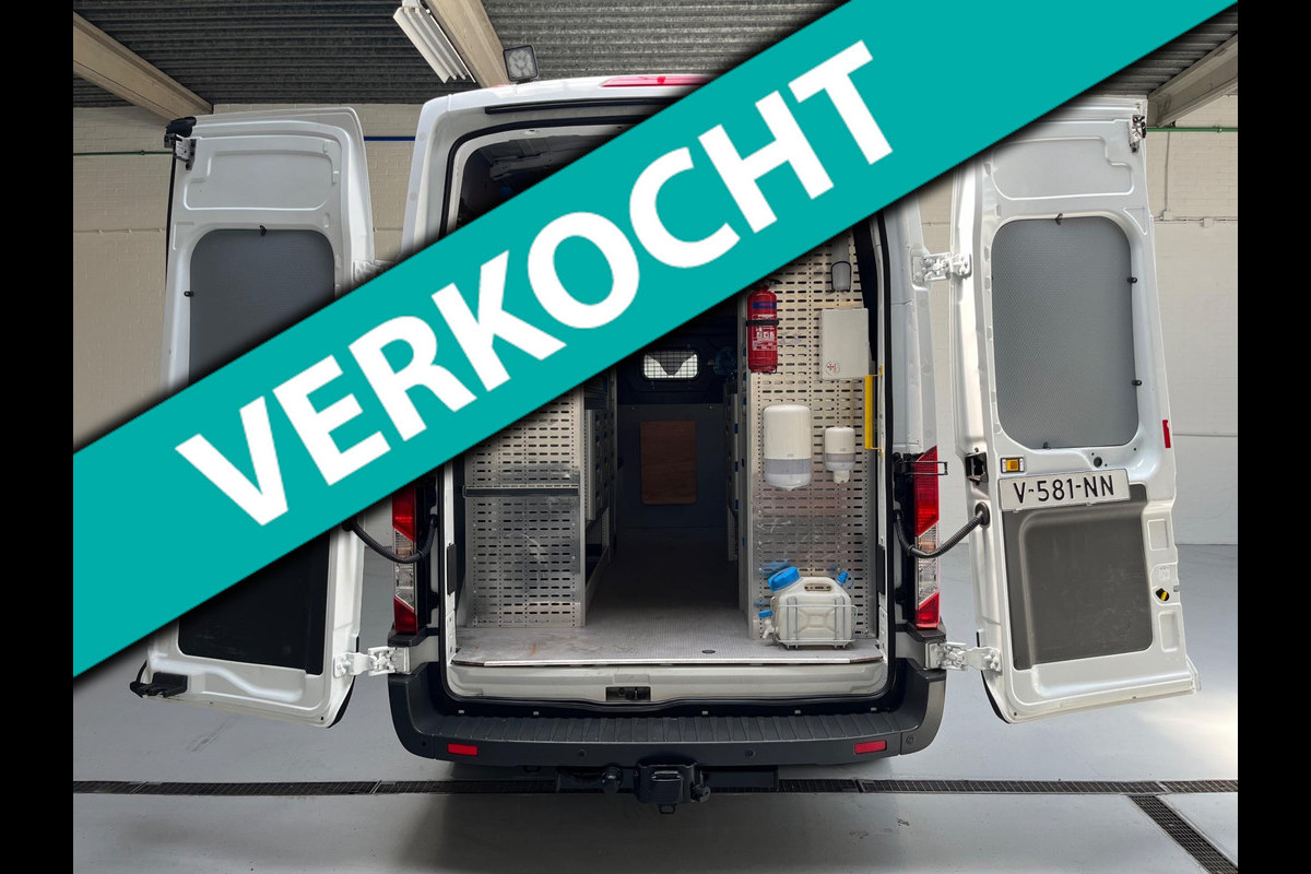 Ford Transit 350 SERVICEWAGEN 2.0 TDCI 130PK EURO6 L3H3 VICTRON V230 SORTIMO INRICHTING AIRCO STANDKACHEL TREKHAAK RIJKLAARPRIJS!