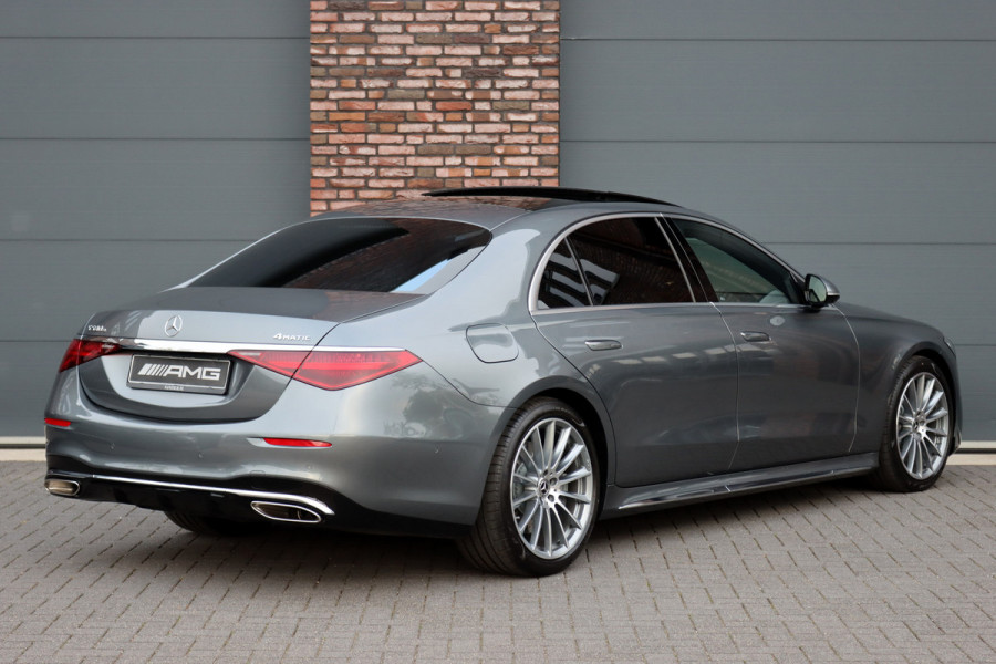 Mercedes-Benz S-Klasse 580 e 4MATIC Lang AMG Line Aut9, Plug-in Hybride, Luchtvering, Panoramadak, Distronic+, Burmester, Head-up Display, Surround Camera, Augmented Reality, Stoelverwarming/-ventilatie V+A, Leder, Memory, Etc,