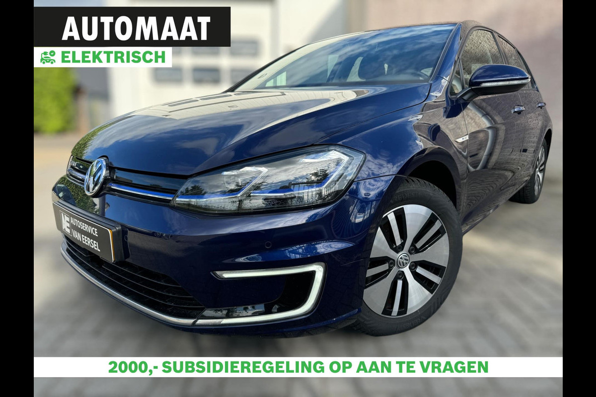 Volkswagen e-Golf 1E EIGENAAR / ACC / WARMTEPOMP / BTW / ECC / PDC / CARPLAY / NAVIGATIE MET NAVIREM