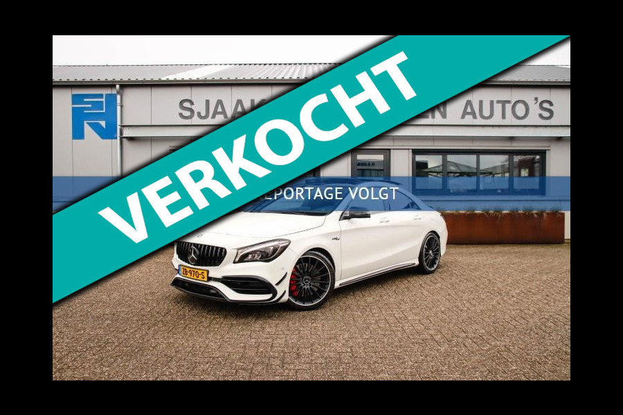 Mercedes-Benz CLA-Klasse CLA 45 AMG 4MATIC 7G 381pk! Dealer|Full Option|Designo|Panoramadak|Schaalstoelen incl. Memory|Performance