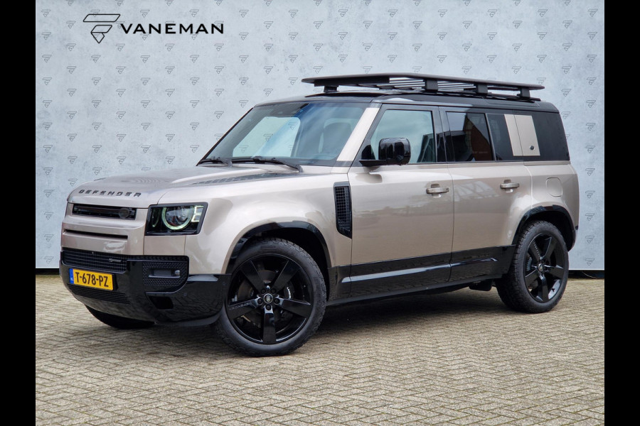 Land Rover Defender 110 2.0 P400e 110 X-Dynamic HSE | Panoramadak | 22" Velgen in Gloss Black | 11,4" Touch Screen | Cold Climate Pack | Elektrische Trekhaak | Expedition imperiaal | Uitklapbare Dakladder| All Season Banden