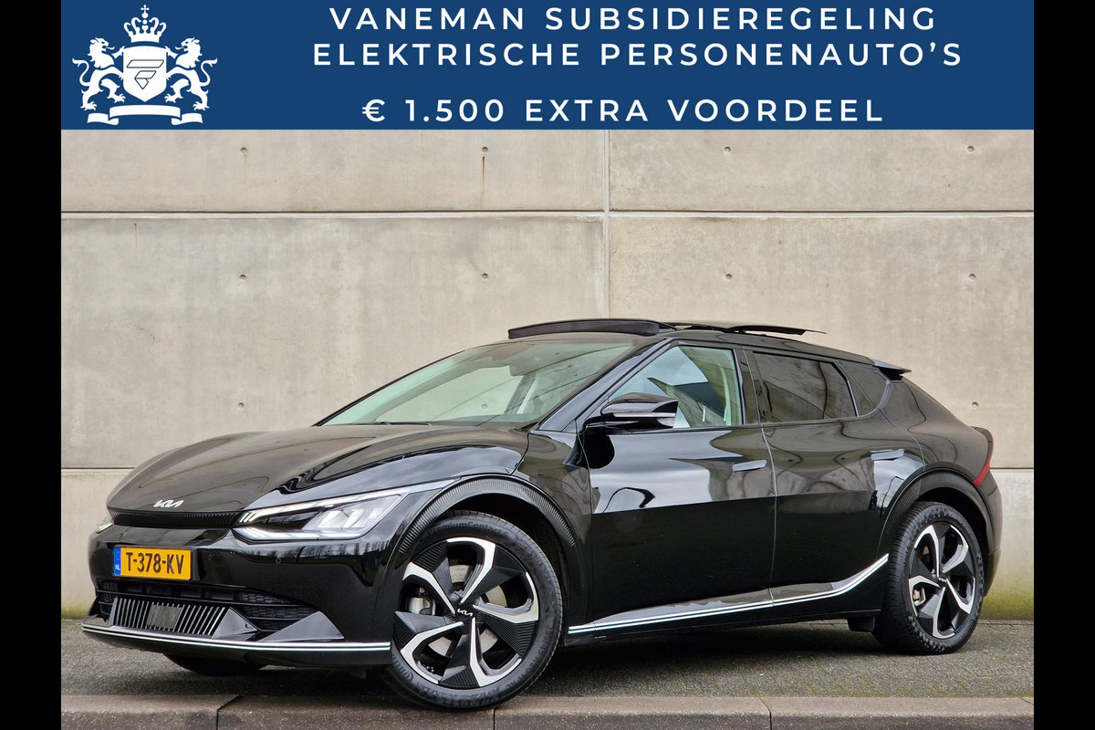 Kia Ev6 Plus Advanced 77.4 kWh Automaat | Panoramadak | 20" Velgen | Leder | Meridian | Camera | Navi | Stuur-/stoelverwarming | Clima | Key-Less | PDC | Cruise | LED |