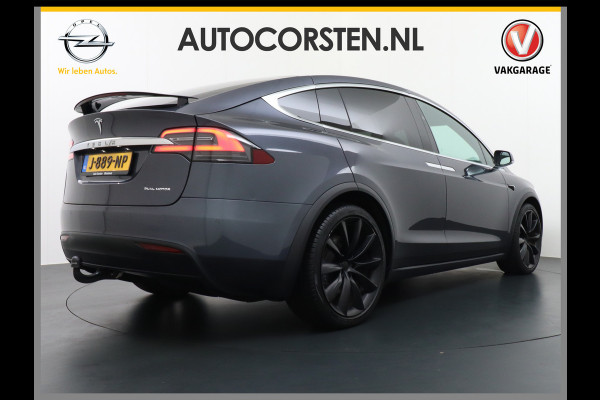 Tesla Model X 100 LR 6p. 22"LM Trekhaaak 2.250KG trekvermogen! 449pk 100kw/h Accu Luchtvering Adaptive Cruise  FSD-vb PanoDak Elektr.Vleugelde Elektr.Aklep en A-Deuren Adaptive Led Verlichting Audio Premium Adaptief Onderstel ! Bordherkenning Sproeiers/Bladen Verwarmd Long Range AutoPilot Premium-Interieur+Essenhout Sentry Mode Vale tot 200kw DC laden tot 16,5 AC laden Garantie tot 9-2028/240.000 km (ACCU/Aandrijflijn)