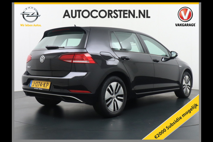 Volkswagen e-Golf €13.940,- na Subsidie 5drs Apple Carplay Android Auto Navi-Full Ecc Adapt.Cruise-Control Bluetooth Led PDV v+a Regen-Licht Senso Virtual Cockpit App-Connect Elec.ramen en Spiegels E-DITION €2.000,- subsidie mogelijk 1ste Eigenaar