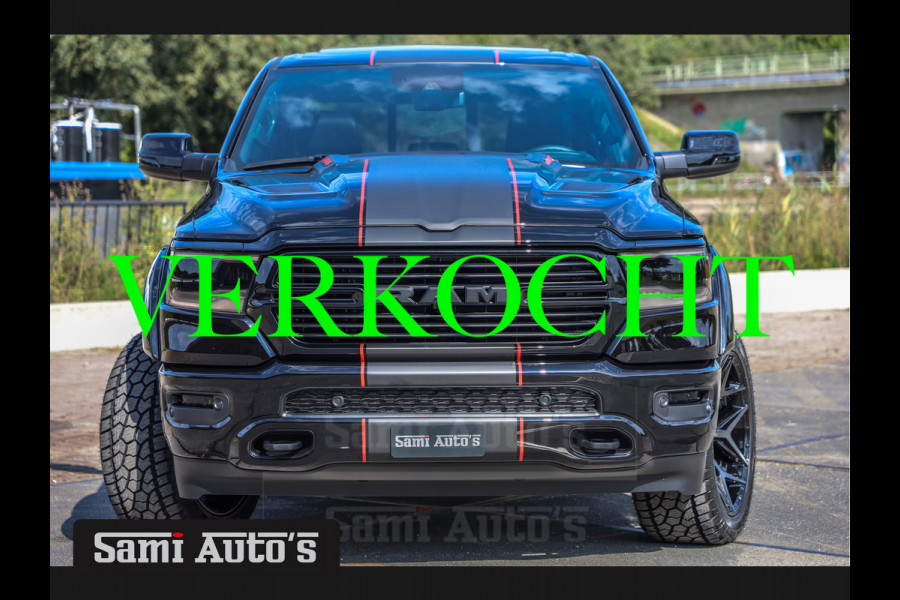 Dodge Ram 1500 LARAMIE NIGHT SPORT | VOL | 2X 12 INCH | HUD | 360 CAMERA | PANORAMA | LPG | DEKSEL | 5.7 V8 HEMI 402PK 4WD | CREW CAB | DUBBELE CABINE | 5 PERSOONS | GRIJSKENTEKEN | PICK UP | VOORRAAD NR 2148 - 4099