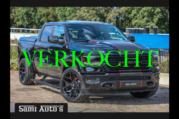 Dodge Ram 1500 LARAMIE NIGHT SPORT | VOL | 2X 12 INCH | HUD | 360 CAMERA | PANORAMA | LPG | DEKSEL | 5.7 V8 HEMI 402PK 4WD | CREW CAB | DUBBELE CABINE | 5 PERSOONS | GRIJSKENTEKEN | PICK UP | VOORRAAD NR 2148 - 4099