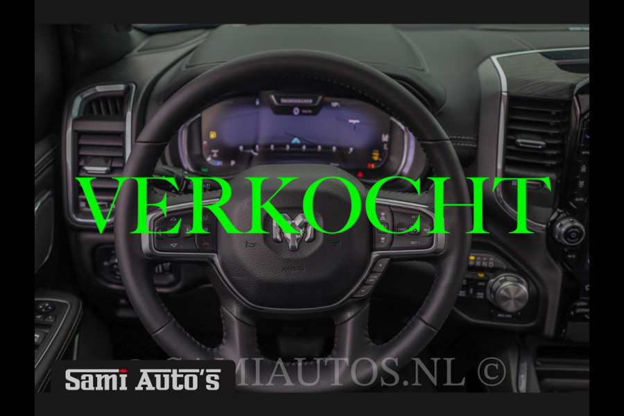 Dodge Ram 1500 LARAMIE NIGHT SPORT | VOL | 2X 12 INCH | HUD | 360 CAMERA | PANORAMA | LPG | DEKSEL | 5.7 V8 HEMI 402PK 4WD | CREW CAB | DUBBELE CABINE | 5 PERSOONS | GRIJSKENTEKEN | PICK UP | VOORRAAD NR 2148 - 4099