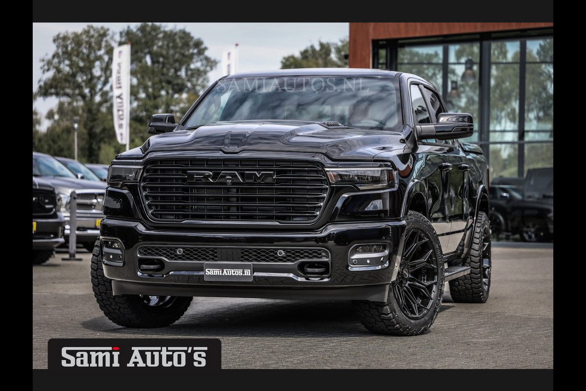 Dodge Ram LARAMIE NIGHT PREMIUM 2025 | BOM VOL + 14.4 INCH SCHERM BOM VOL | LUCHTVERING | HUD | HURRICAN 420PK 636 Nm TWIN TURBO | PRIJS M DUBBELE CABINE | PICK UP | 5 PERSOONS | DC | GRIJSKENTEKEN | VOORRAAD NR 2200 - 0886