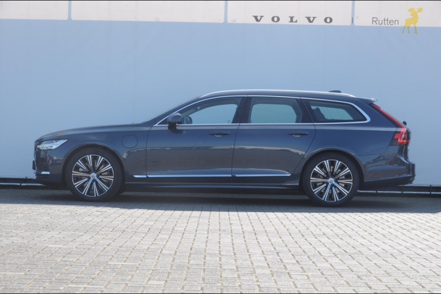 Volvo V90 T6 350PK Automaat Recharge AWD Plus Bright / Adpatieve cruise control/ BLIS/ Elektrische stoelen/ Harman Kardon audio/ Stoel en stuurwielverwarming/ Parkeersensoren met camera