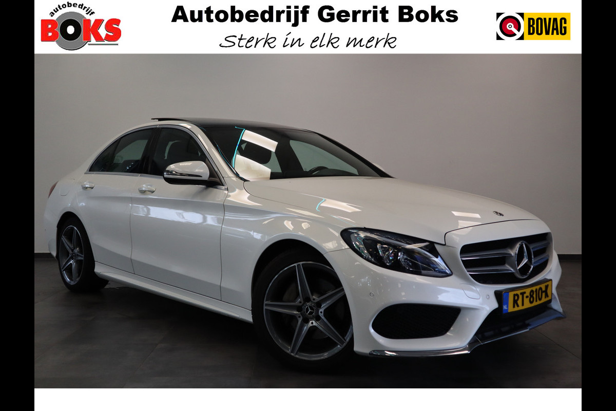 Mercedes-Benz C-Klasse 180 Business Solution AMG Parelmoer Wit Navi Cruise/Climate Panoramadak Leder LED NAP! 2 jaar garantie mogelijk* (vraag naar de voorwaarden)