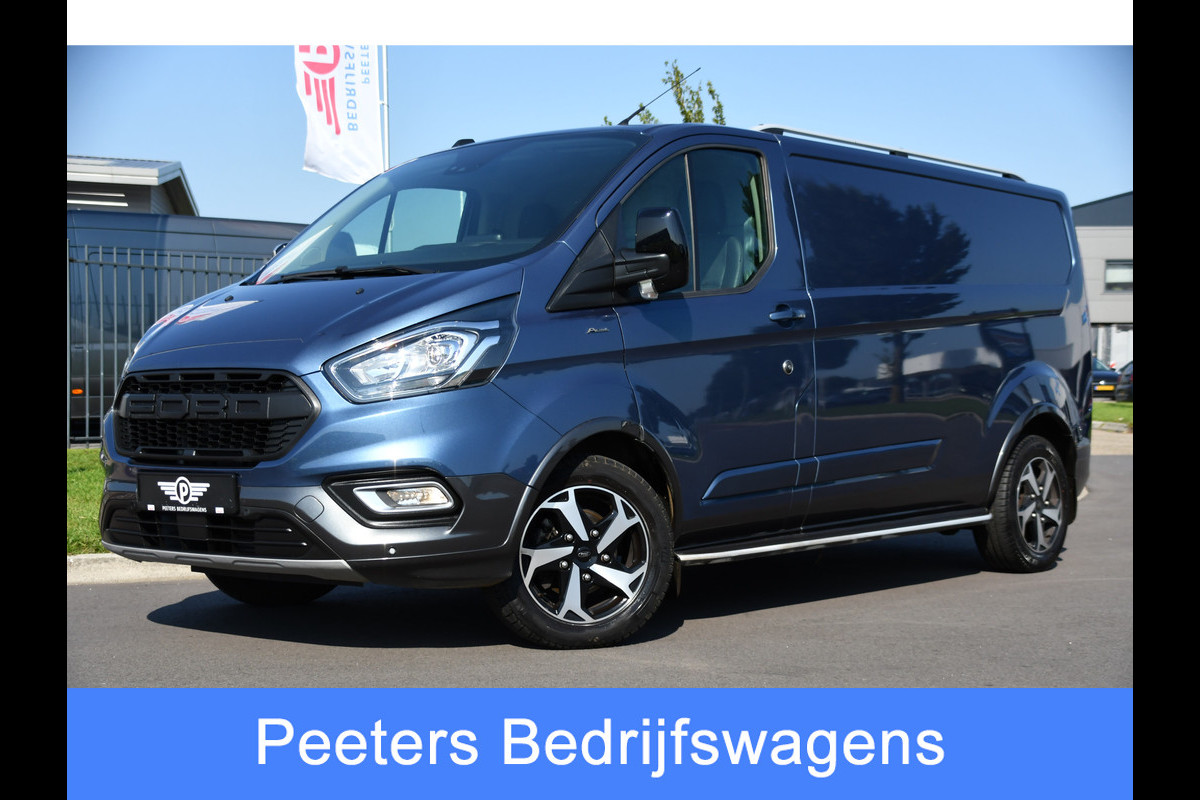 Ford Transit Custom 300 2.0 TDCI L2H1 Active Camera. Cruise, Carplay, Leder, Automaat, LED, Multimedia, Sensoren, Trekhaak, Uniek!