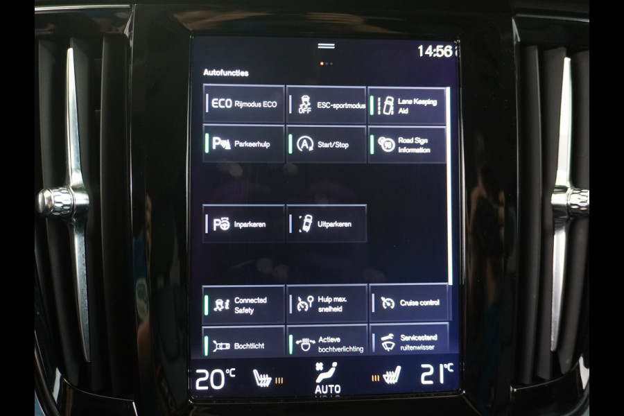 Volvo V90 2.0D Leder + Elek. + Verw. Navi Ecc PDC Bluetooth Trekhaak Road Sign Rec. Lane Assist Speed Sign Ass. Cruise Control Cornering L Zeer Compleet! 1800kg trekvermogen