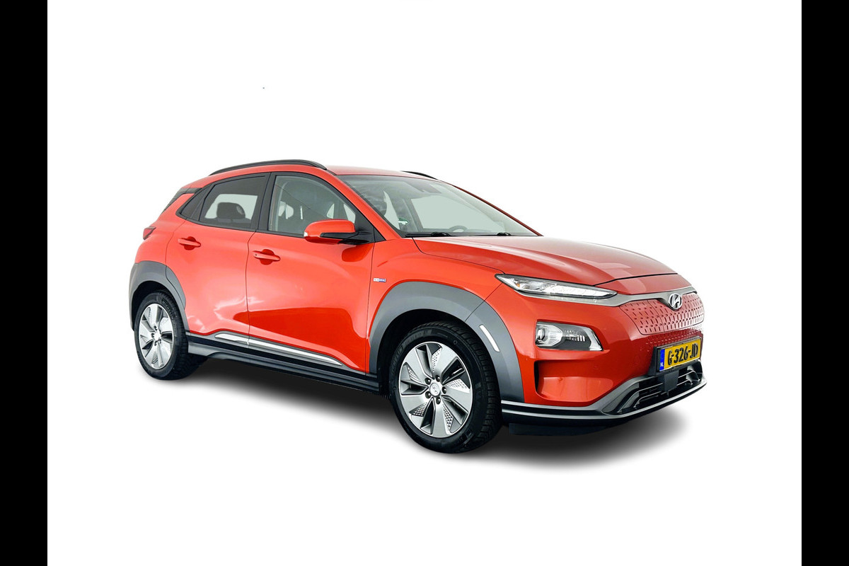 Hyundai Kona EV Premium 64 kWh (INCL-BTW) *FULL-LEATHER | HEAD-UP | FULL-LED | NAVI-FULLMAP | DAB | ADAPTIVE-CRUISE | KRELL-AUDIO | KEYLESS | CAMERA | BLIND-SPOT | LANE-ASSIST | VIRTUAL-COCKPIT | COMFORT-SEATS | 17"ALU*