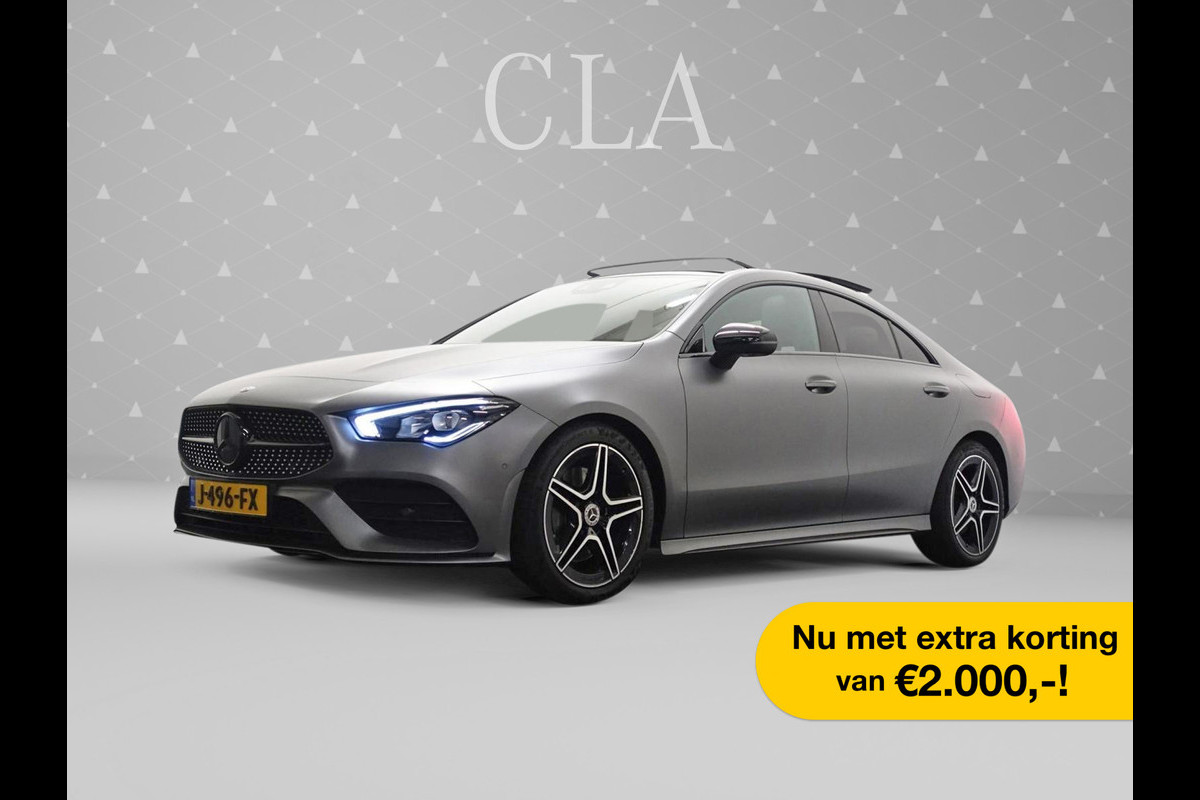 Mercedes-Benz CLA-Klasse 200 AMG Night Edition Aut- Designo Kleur I Panodak I Carplay I Sport Leder I Xenon Led ISfeerverlichting