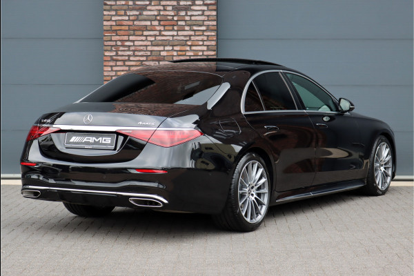 Mercedes-Benz S-Klasse 450 4MATIC Premium AMG Line Aut9 | Luchtvering | Distronic+ | 3D-Display | Memory | HUD | Nappa Leder | Stoelventilatie | Panoramadak | Massage | Rijassistentiepakket+ | Digital Light |