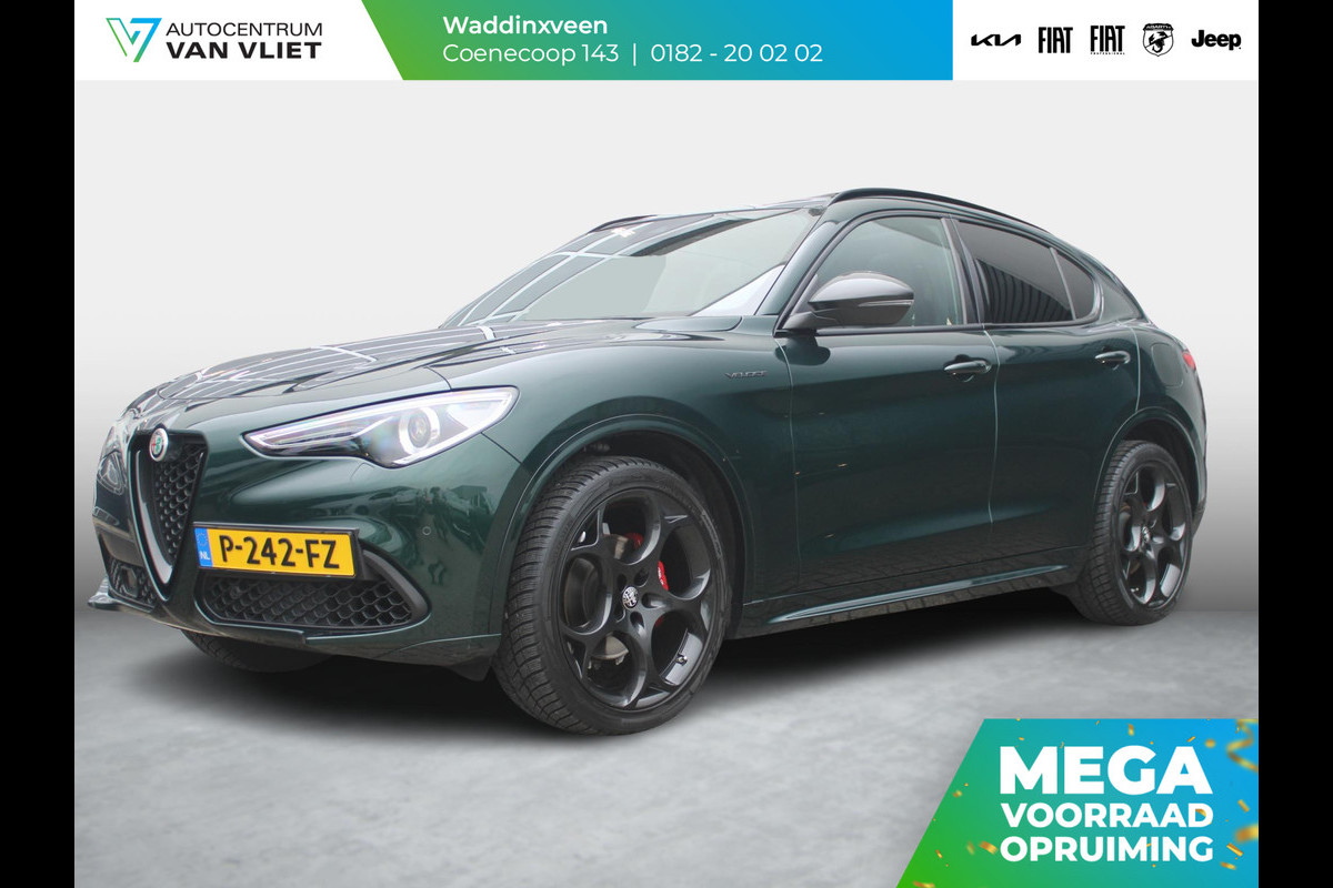 Alfa Romeo Stelvio 2.0 Turbo Aut. 280pk AWD Veloce | Schuif/Kanteldak | Elektrische trekhaak | Adapt. Cruise | Harman Kardon | Leder Dashboard