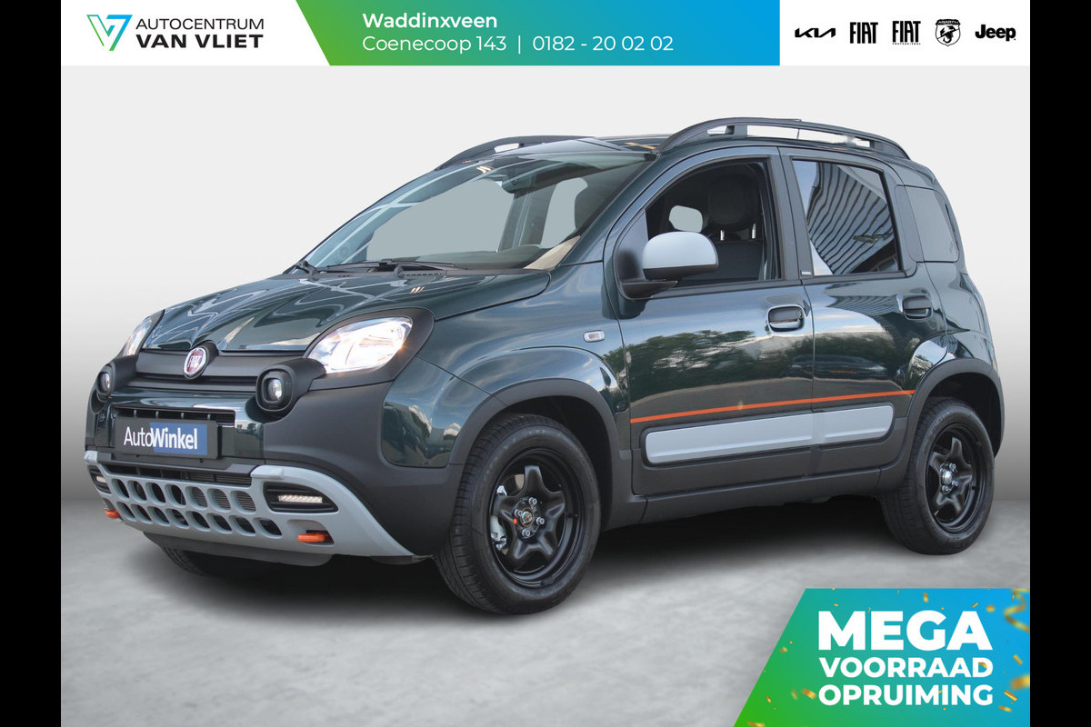 Fiat Panda Hybrid Garmin Cross | Clima | Priv. glass | Dakrails | 5-Persoons | Apple Carplay | Verde Foresta | Pack Garmin