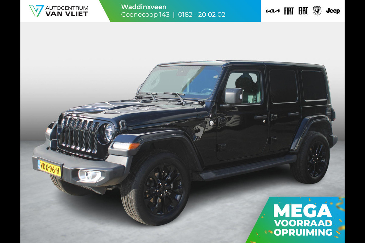 Jeep Wrangler Unlimited 2.0T Sahara | Grijs kenteken | Stoel-/Stuurverwarming | Navi |  Adapt. Cruise | Clima | Camera | Leder | Keyless | 20" Velgen