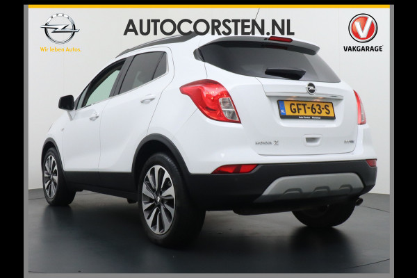 Opel Mokka X T141PK Leder Navi Apple Carplay-Android 18"LMV Ecc PDC Regensensor Led AGR-Stoelen+Verwarmd Bluetooth Cruise Control Regen-Licht Stuurverwarming Keyless Elec. Ramen en Spiegels + inklp. Innovation Cosmo Super Compleet, €30.000 nieuw!