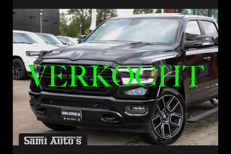 Dodge Ram 1500 SPORT BLACK APPEARANCE | 5.7 V8 HEMI 402PK | GROOT SCHEM | LUCHTVERING A | PANODAK | DUBBELE CABINE | DC | 5 PERSOONS | 4X4 | PICK UP GRIJSKENTEKEN |