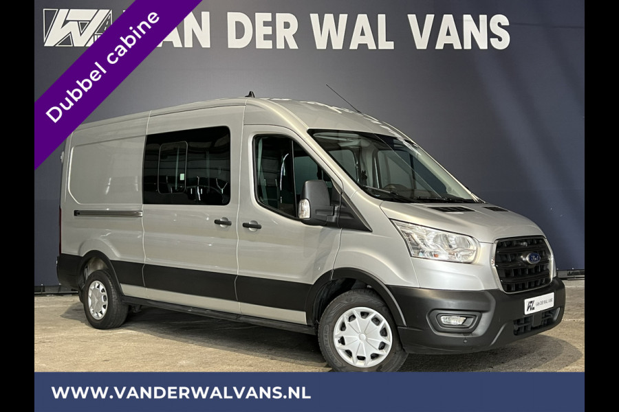 Ford Transit 2.0 TDCI 130pk L3H2 Dubbele cabine Euro6 Airco | 6 Zits | Trekhaak | LED Cruisecontrol, parkeersensoren, verwarmde voorruit