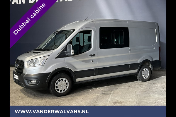 Ford Transit 2.0 TDCI 130pk L3H2 Dubbele cabine Euro6 Airco | 6 Zits | Trekhaak | LED Cruisecontrol, parkeersensoren, verwarmde voorruit