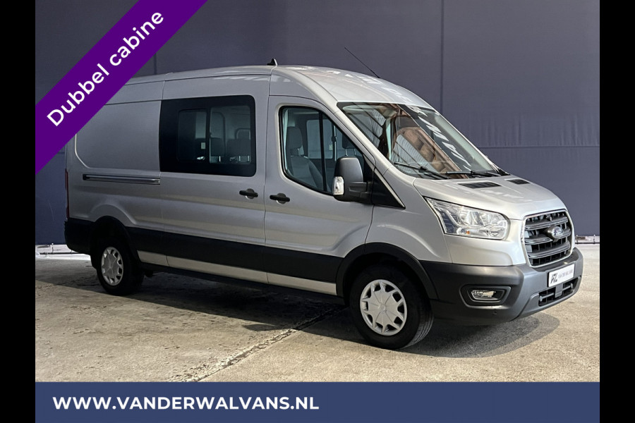 Ford Transit 2.0 TDCI 130pk L3H2 Dubbele cabine Euro6 Airco | 6 Zits | Trekhaak | LED Cruisecontrol, parkeersensoren, verwarmde voorruit